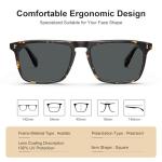 CARFIA Retro Polarized Sunglasses for Men UV Protection Hand-crafted Acetate Frame Fishing Golf Spectacles CA53572 Gray