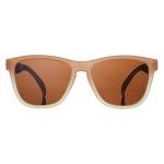goodr Three Parts Tee Polarized Sunglasses, Medium Sized (OG), Light Brown Translucent Frame with Copper Non-Reflective Glare Reducing Lenses, UV400 Protection, No Slip, No Bounce