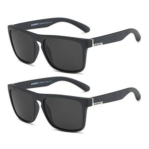 DUBERY Classic Polarized Sunglasses for Men Women Retro 100% UV Protection Driving Sun Glasses D731,2 Pack (Black/Black+Black/Black)