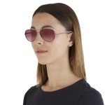 Michael Kors Women's MK5004 Chelsea Aviator Sunglasses, Plum, 59 mm