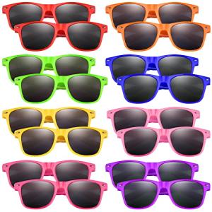 Morcheiong 48 Pack Kids Sunglasses Neon Colors Sunglasses，Sunglasses Party Favors Goody Bag Fillers Fun Gift for Birthday Party Beach Pool Party