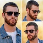 WearMe Pro Polarized Aviator One-Bridge Modern Square Mens Sunglasses (Tortoise Brown/Blue Gradient Lens)
