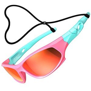 ATTCL Kids Hot TR90 Polarized Sunglasses Style For Boys Girls Child Age 3-10 5025-Pink-Blue