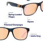 Blenders Eyewear M Class X2 – Polarized Sunglasses – Round Lens, Spring Loaded Hinge – 100% UV Protection – For Women – Crystal Wave