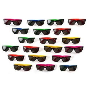 Neliblu Kids Sunglasses 30-Pack - Neon Bulk Party Favor Polarized Sunglasses with UV Protection - Toddler Party Favors, Goody Bag Fillers for Pool, Beach, and Outdoor Events