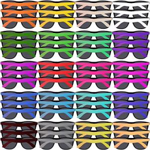 Axbotoy 54-Piece Kids Sunglasses Party Favors, 18 Color Neon Retro Cat Eye Sunglasses with UV400 Protection, Perfect for Summer Beach Birthday Graduation Party, Goody Bag Favors, Classroom Prize