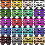 Axbotoy 54-Piece Kids Sunglasses Party Favors, 18 Color Neon Retro Cat Eye Sunglasses with UV400 Protection, Perfect for Summer Beach Birthday Graduation Party, Goody Bag Favors, Classroom Prize