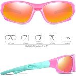 ATTCL Kids Hot TR90 Polarized Sunglasses Style For Boys Girls Child Age 3-10 5025-Pink-Blue