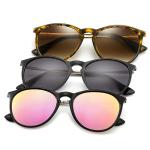 SUNGAIT 3 Pairs Premium Vintage Round Sunglasses for Women Men Classic Retro Trendy Style