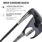 DUCO Mens Sunglasses Polarized Sports Fishing Running Driving Carbon Fiber Sunglasses for Men UV400 Protection DC8277