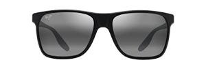 Maui Jim Men's Pailolo Polarized Rectangular Sunglasses Pure Collection, Black/Neutral Grey, Large