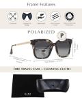 DIFF Bella Oversized Square Sunglasses for Women | Espresso Tortoise + Grey | 100% UV Polarized Protection