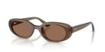 Ray-Ban RB4441D Oval Sunglasses, Opal Brown/Dark Grey, 53 mm