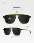WearMe Pro Polarized Aviator One-Bridge Modern Square Mens Sunglasses (Emerald Green/Black Lens)