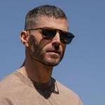 WearMe Pro Polarized Aviator One-Bridge Modern Square Mens Sunglasses (Emerald Green/Black Lens)