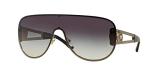 Versace Woman Sunglasses Pale Gold Frame, Light Grey Gradient Dark Blue Lenses, 0MM