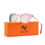 HJSTES Polarized Kids Sunglasses for Girls Boys, 100% UV Protection for Children Sun Glasses, 50MM(Pink Frame/Pink Mirrored+Leopard Frame/Green Mirrored)