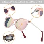 HJSTES Polarized Kids Sunglasses for Girls Boys, 100% UV Protection for Children Sun Glasses, 50MM(Pink Frame/Pink Mirrored+Leopard Frame/Green Mirrored)