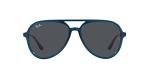 Ray-Ban RB4376 Aviator Sunglasses, Opal Dark Blue/Dark Grey, 57 mm