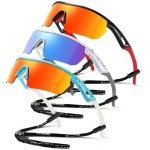 Vcarsian Kids Sunglasses Youth Baseball Sun Glasses Polarized Sports TR90 Lightweight UV400 Cycling Shades Frame Boys Girls