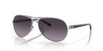 Oakley Women's OO4079 Feedback Polarized Aviator Sunglasses, Polished Chrome/Prizm Grey Gradient, 59 mm