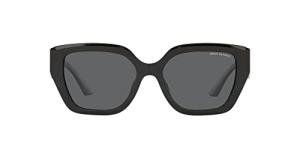 Armani Exchange A|X Womens Ax4125su Universal Fit Rectangular Sunglasses, Shiny Black/Dark Grey, 54 mm