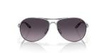 Oakley Women's OO4079 Feedback Polarized Aviator Sunglasses, Polished Chrome/Prizm Grey Gradient, 59 mm