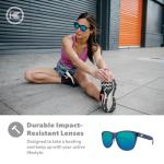 Knockaround Premiums Sport - Polarized Running Sunglasses for Women & Men - Impact Resistant Lenses & Full UV400 Protection, Rubberized Navy/Mint