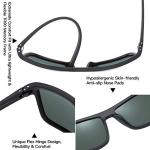 ZENOTTIC Polarized Sunglasses for Men Lightweight TR90 Frame UV400 Protection Square Sun Glasses