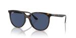 Ray-Ban Women's RB4378 Square Sunglasses, Havana/Dark Blue, 54 mm