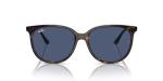 Ray-Ban Women's RB4378 Square Sunglasses, Havana/Dark Blue, 54 mm