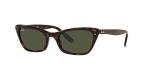 Ray-Ban Women's RB2299 Lady Burbank Cat Eye Sunglasses, Havana/Green, 52 mm