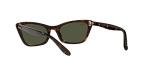 Ray-Ban Women's RB2299 Lady Burbank Cat Eye Sunglasses, Havana/Green, 52 mm
