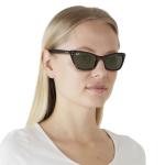 Ray-Ban Women's RB2299 Lady Burbank Cat Eye Sunglasses, Havana/Green, 52 mm