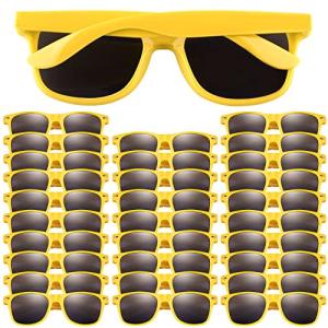 FEPITO 30 Pieces Party Sunglasses Bulk for Birthday Party supplies Treat Bag Fillers for Beach Pool Party Toys, Yellow