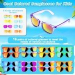Kids Sunglasses Bulk Party Favors - 16 Packs Boys Girls Sunglasses for Kids Age 3-8 with UV 400 Protection, Neon Sunglasses for Kids Party