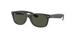 Ray-Ban RB2132 646231 55MM NEW WAYFARER Square Sunglasses For Men For Women +BUNDLE with ACCESSORY EYEWEAR KIT(Rubber Black on Black/Crystal Lens G-15 Green)+