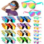 24Pack Kids Sunglasses Bulk Party Favors for Kids 4-8 Neon Toddler Sunglasses Goodie Bag Stuffer Summer UV400 Protection Classroom Prizes Outdoor Pool Birthday Party Supplier Class Prizes Box Gifts