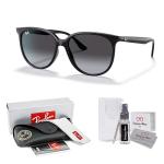 Ray-Ban RB4378 601/8G 54MM Black/Plastic Lens Grey Gradient Square Sunglasses for Women +BUNDLE with ACCESSORY EYEWEAR KIT