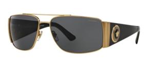VERSACE VE2163 Rectangle Shape Metal POLARIZED Sunglasses 63mm