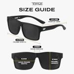TOROE Classic RANGE TR90 Frame Polarized Unbreakable Sunglasses with Hydrophobic Coated Polycarbonate AR Lenses (Matte Black | Black (CAT4))