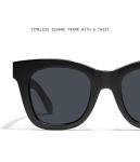 Quay - Womens Sunglasses, Polarized Square Lenses with UV Protection, Oversized Sunglasses (After Hours, Shiny Black)