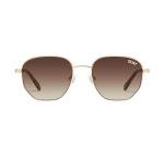 Quay - Sunglasses for Men & Women, Round Lenses with UV Protection (Big Time, Brushed Gold)