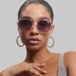 Quay - Sunglasses for Men & Women, Round Lenses with UV Protection (Big Time, Brushed Gold)