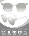 Myiaur Polarized Sunglasses for Women, Square Mirrored Trendy Shades with UV Protection Reduce Glare Sun Glasses