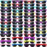 Oleitodh 64 Pack Kids Sunglasses Party Favors, Kid's Neon Sunglasses Bulk, Childrens Sunglasses Boys Girls Eyewear Pack for Goody Bag Fillers Summer Beach Pool Birthday Party Supplies