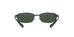 Ray-Ban RB3364 Metal Rectangular Sunglasses, Gunmetal/Polarized Green, 62 mm