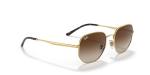 Ray-Ban Unisex RB3682 Square Sunglasses, Gold/Gradient Brown, 51 mm