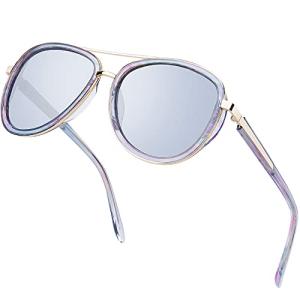 BIRCEN Polarized Sunglasses for Women UV - Protection Womens Retro Mirrored Shades with Acetate Frame BC2001