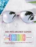 BIRCEN Polarized Sunglasses for Women UV - Protection Womens Retro Mirrored Shades with Acetate Frame BC2001